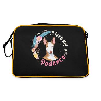 J'adore mon cadeau de chien Podenco - Sac Retro - noir/or - Dos