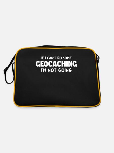 Funny Geocacher Geocache Geocaching Gift - Retro Bag - black/gold - Back