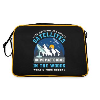 Funny Geocacher Geocache Geocaching Gift - Retro Bag - black/gold - Back