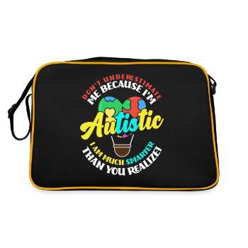 Autism Don't underestimate an autistic person - Retro Bag - black/gold - Back