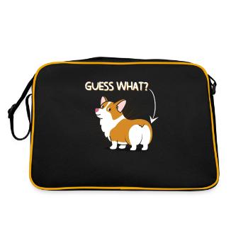 Corgi Butt - Retro Bag - black/gold - Back