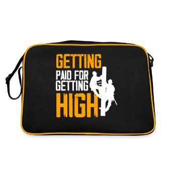 High voltage electrician electrician high voltage - Retro Bag - black/gold - Back