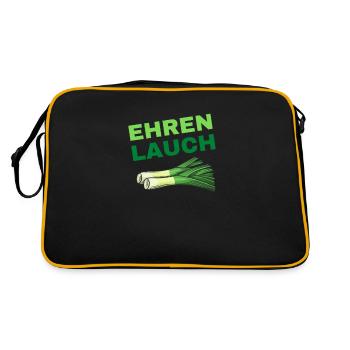 Honor leek leek biceps leek sayings funny - Retro Bag - black/gold - Back