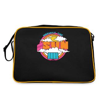 Energy Photovoltaic - Harvest the Sun - Solar - Retro Tasche - Schwarz/Gold - Hinten