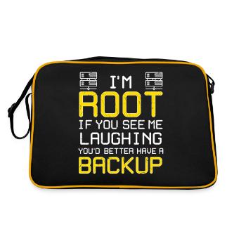 I'm Root Have A Backup - Retro Bag - black/gold - Back