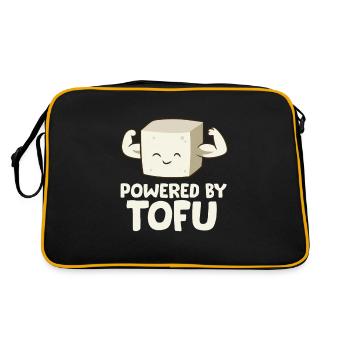 Vegan Vegetarian Love Tofu Powered By Tofu - Retro Bag - black/gold - Back