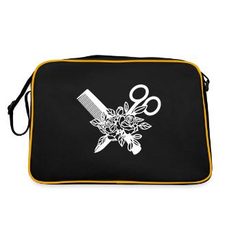 Peigne et ciseaux de coiffure - Sac Retro - noir/or - Dos
