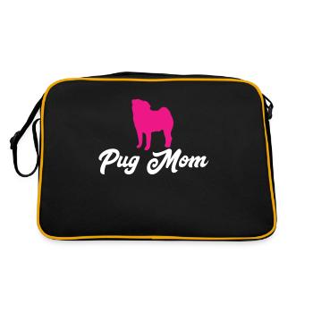 Pug mom - Retro Bag - black/gold - Back