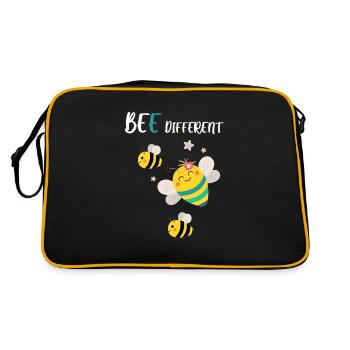 Bee different Biene Bienchen Hummel Veränderung - Retro Tasche - Schwarz/Gold - Hinten