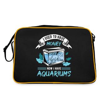 Ich habe Aquarien lustiges Design für - Retro Tasche - Schwarz/Gold - Hinten