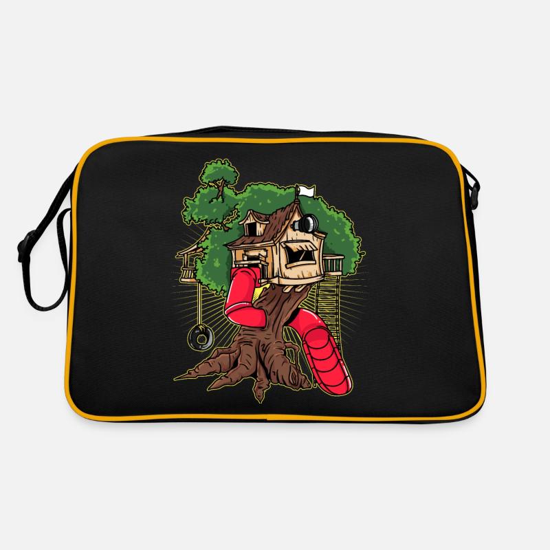 Baumhaus Kinder Baumhaus Garten Baumhaus - Retro Tasche - Schwarz/Gold