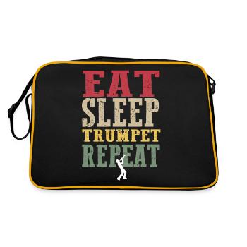 Hipster Trumpet Tee Shirt - Retro Bag - black/gold - Back