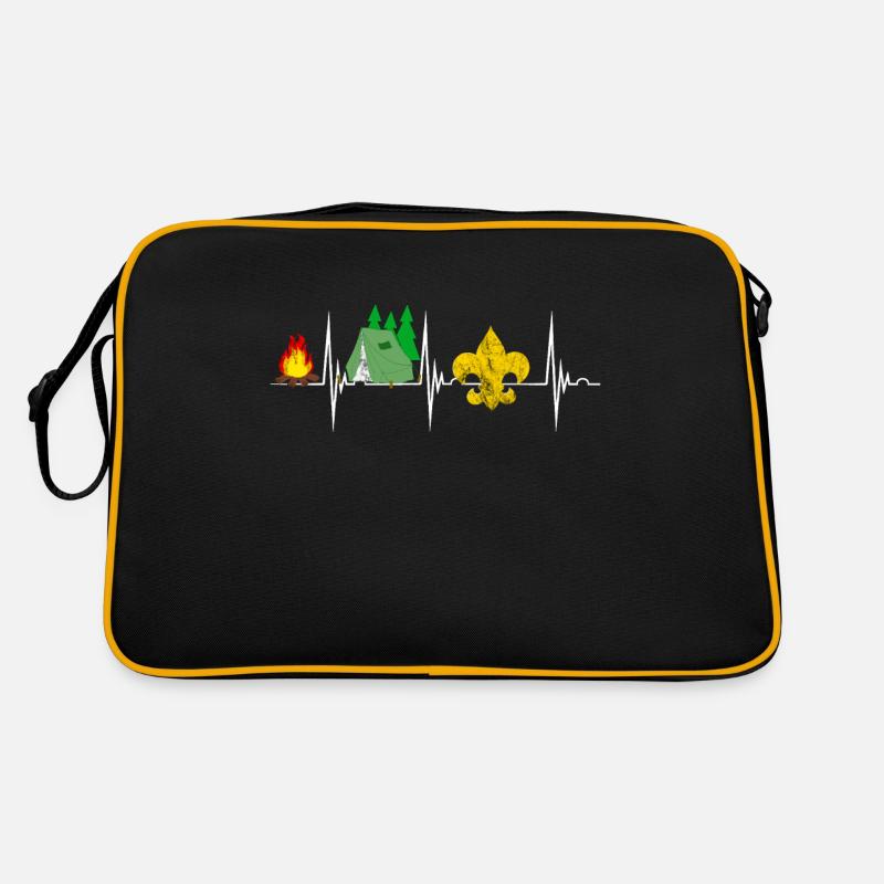 Pfadfinder Scout Camper Camping Geschenke - Retro Tasche - Schwarz/Gold