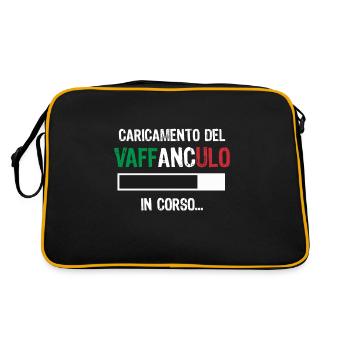 Vaffanculo italienischer Spruch ü Italien Geschenk - Retro Tasche - Schwarz/Gold - Hinten