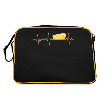 Cheese Heartbeat Funny Family Cheese Lover EKG - Retro Bag - black/gold - Back