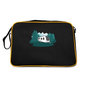 Conception de caravane de camping forestier pour les amoureux de la nature - Sac Retro - noir/or - Dos