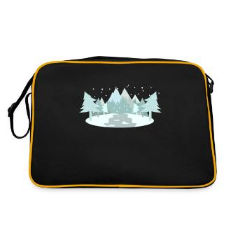 Conception de la forêt d'hiver pour les amoureux de la nature - Sac Retro - noir/or - Dos