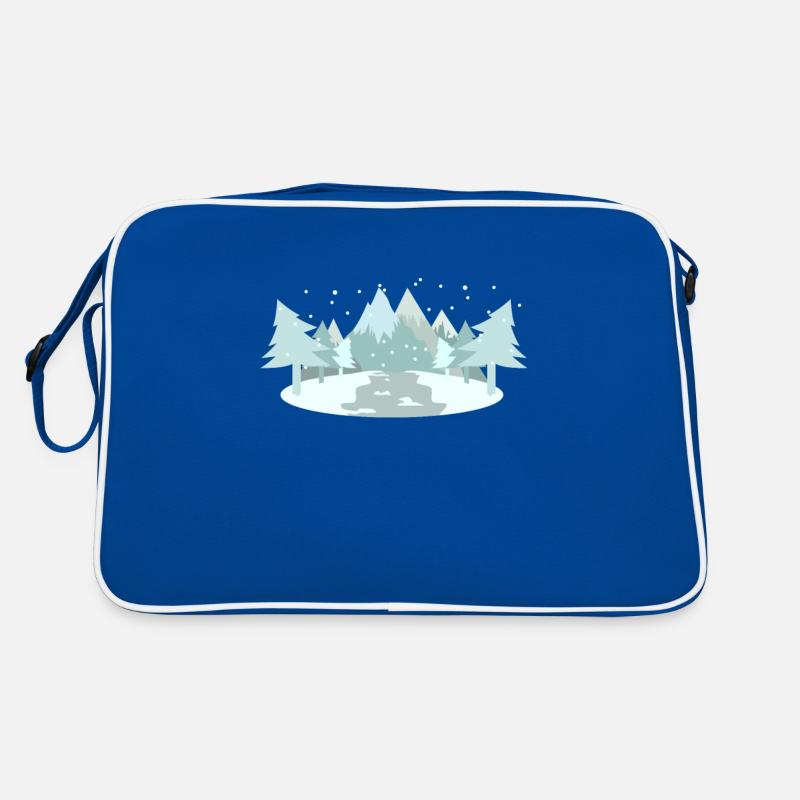 Winter forest design for nature lovers Retro Bag