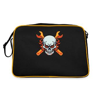 Auto KFZ Mechaniker Werkstatt Autoschrauber - Retro Tasche - Schwarz/Gold - Hinten