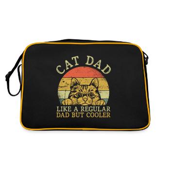 Cat Dad Katzen Papa - Retro Tasche - Schwarz/Gold - Hinten