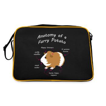 Cadeau pour les propriétaires de cochons d'Inde mignons - Sac Retro - noir/or - Dos