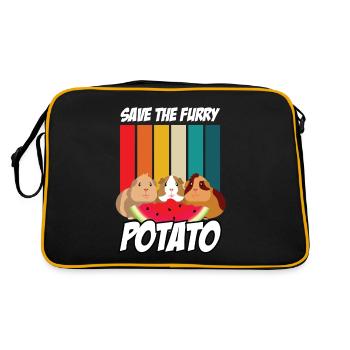 Cadeau pour les propriétaires de cochons d'Inde mignons - Sac Retro - noir/or - Dos
