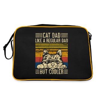 Cat Dad Katzen Papa - Retro Tasche - Schwarz/Gold - Hinten