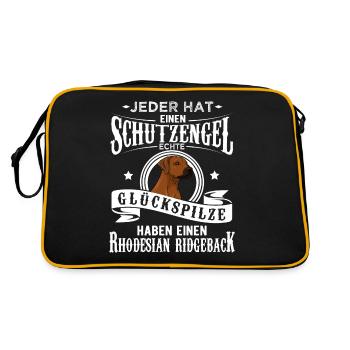 Rhodesian Ridgeback - Retro Tasche - Schwarz/Gold - Hinten