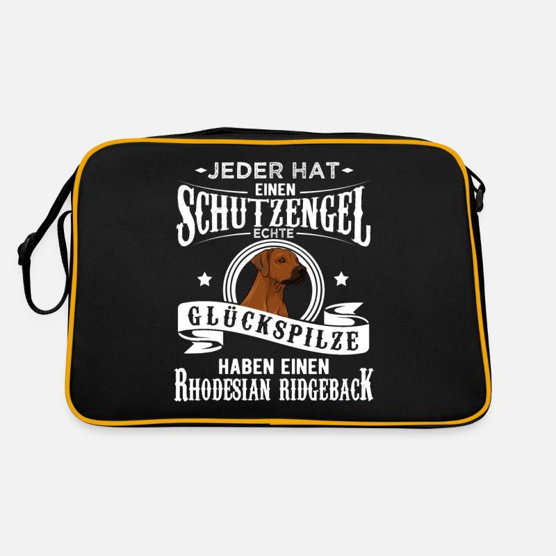 Rhodesian Ridgeback - Retro Tasche - Schwarz/Gold