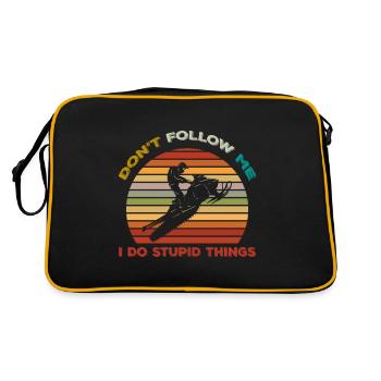 Snowmobile Snowmobiling - Retro Bag - black/gold - Back