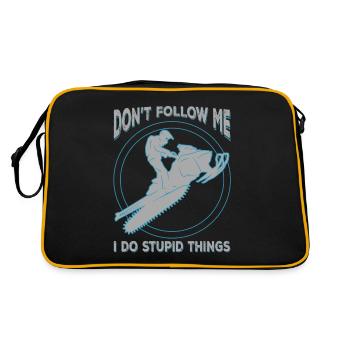Snowmobile Snowmobiling - Retro Bag - black/gold - Back