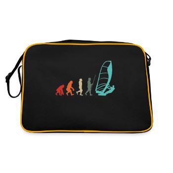 Windsurfer Retro Surfer Windsurfen Evolution - Retro Tasche - Schwarz/Gold - Hinten
