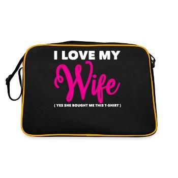 Ehemann Liebesfrau - Retro Tasche - Schwarz/Gold - Hinten