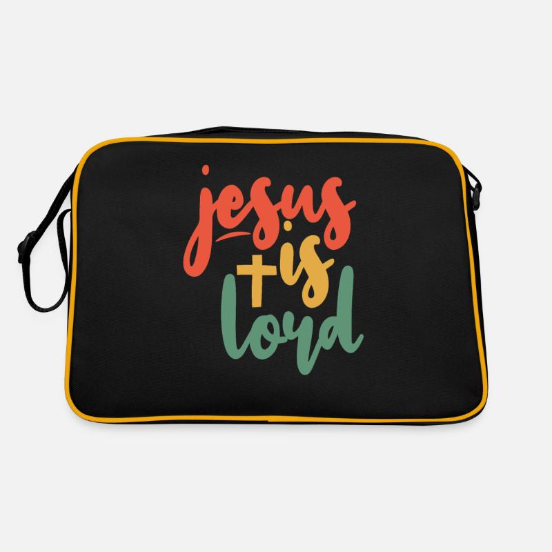 Jesus is Lord Jesus Spruch - Retro Tasche - Schwarz/Gold