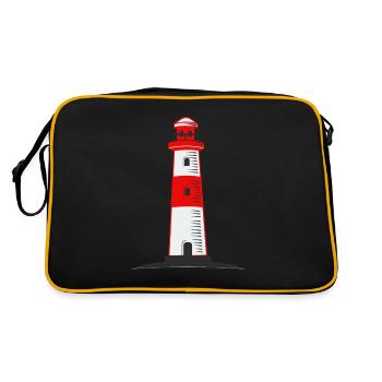 Leuchtturm - Retro Tasche - Schwarz/Gold - Hinten