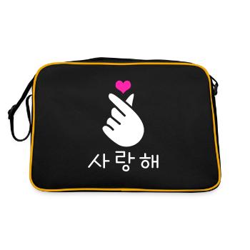 Kpop Kdrama Saranghae - Retro Bag - black/gold - Back