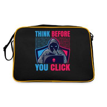 Think before you click on computer gift - Retro Bag - black/gold - Back