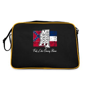 Feels like coming home - MS slogan - Retro Bag - black/gold - Back