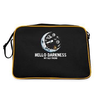 Hello Darkness My Old Friend - Retro Tasche - Schwarz/Gold - Hinten