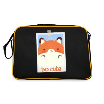 Fuchs so cute 5/13 - Retro Tasche - Schwarz/Gold - Hinten