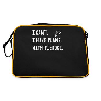 Pierogi Polen Polnisch Teigtaschen Spruch Geschenk - Retro Tasche - Schwarz/Gold - Hinten
