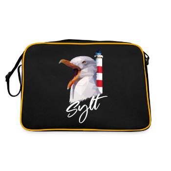 Cadeau de l'île de la mer du Nord Sylt Westerland - Sac Retro - noir/or - Dos