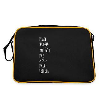 Paix monde paix cadeau de langue étrangère - Sac Retro - noir/or - Dos