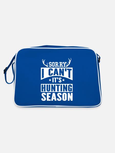 Désolé je ne peux pas c'est la saison de chasse - Sac Retro - bleu/blanc - Dos