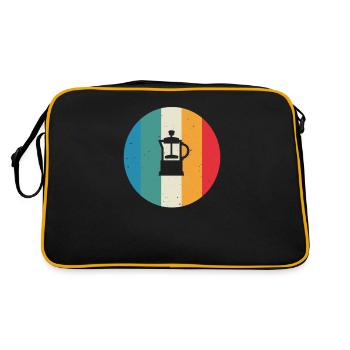 French press coffee vintage gift idea - Retro Bag - black/gold - Back