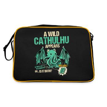 Un Cathulhu sauvage débarque - Kawaii - Sac Retro - noir/or - Dos