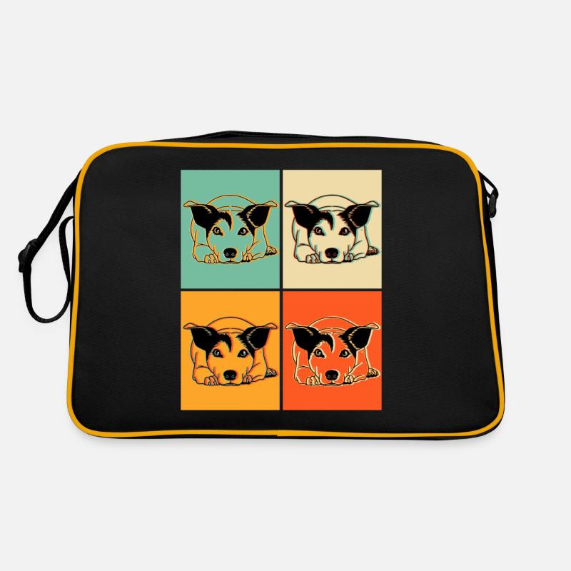 Jack Russell Terrier Pop Art - Sac Retro - noir/or