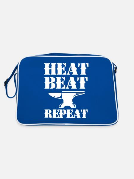 Blacksmith Anvil - Retro Bag - blue/white - Back