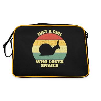 Juste A Girl Who Loves Snails Snail Girls - Sac Retro - noir/or - Dos