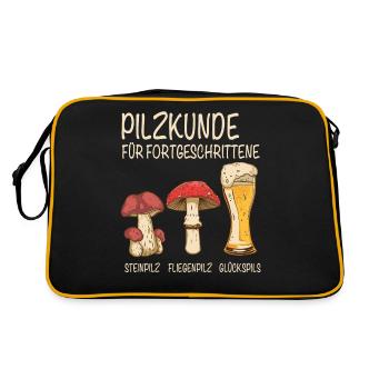Pilzkunde für Fortgeschrittene Glückspilze - Retro Tasche - Schwarz/Gold - Hinten